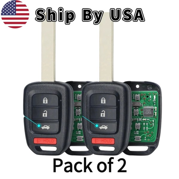 Honda Accord Civic 2016-2020 4 Button Remote Head Key for FCC: MLBHLIK6-1TA